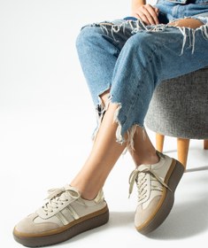 Resim Getcho Doak Kadın Hakiki Deri Bej Spor Ayakkabı 