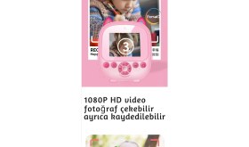 Resim Çocuk Fotoğraf Makinesi 2.4inc Anında Baskı Hd Video Çift Kamera Müzikli Oyunlu Selfie Kamera Şarjlı 
