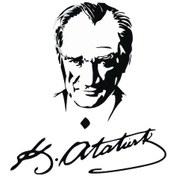 Resim Ataturk İmzalı Sticker Oto-motor-laptop-duvar-dekor 20 X 20 Cm 