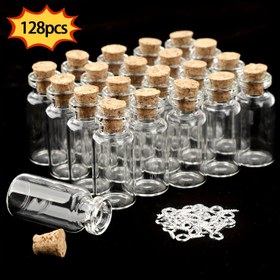 Resim 128 adet YWLI Cam Vial Seti, Şeffaf Mini Şişeler - DIY Takılar, Düğün Parti Hediyeleri ve Bireysel Mesajlar için İdeal - Dayanıklı, BPA'sız, Elde Yıkan, Düğün Süsleri|Dekoratif Camlar|Güvenli Teneke Kapanışı, Küçük Cam Şişe 