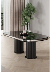 Resim Canisa Galya Serisi Lak Panel 90x168 Sabit Sonata Mutfak Masa Takımı 4 Cappucino Sandalye Sonata Masa Cappucino Sandalye 