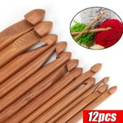 Resim 12 parça/set DIY Tığ İşi Seti Bambu Saplı Tığ Dokuma Aracı El Sanatları 3mm-10mm 