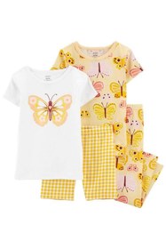 Resim Carter's Carters Kız Bebek Kelebek Detaylı 4'lü Pijama Takımı 