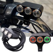 Resim Motosiklet Anahtarı, Far Sinyal Korna Çok Fonksiyelli Kombo, 3'ü 1 Arada LED Spot Işık Göçme Kilitli 22mm Direk Evrensel Otomatiktir Yeniden Ayarlanabilirl Motorlar ATV Elektrikli İskambil Motosu Ara Parça Atv Ekipmanlari Kolay Kurulum Sağlam Tutamak Klasör Duygusal Kontrol Modifiye Meraki 
