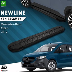 Resim S-Dizayn Mercedes Citan Uzun Şase NewLine Siyah Yan Basamak 223 Cm 2012-2021 A+ Kalite 