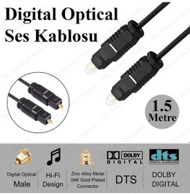 Resim 1.5 Metre Digital Optik Toslink Fiber Ses Kablosu Od22 
