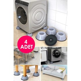 Resim MasterCar Pratik Titreşim Önleyici 4 Adet Beyaz Eşya Altlığı Çamaşır Bulaşık Makinası Buzdolabı Yükseltici 