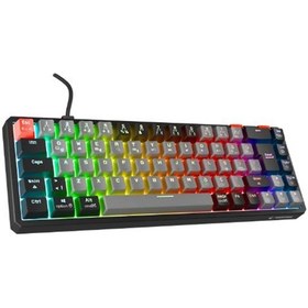 Resim Rampage Yoru Mını Gri-siyah Type-c Bağlantılı Outemu Red Swich Q Mekanik Gaming Oyuncu Klavye Rgb 