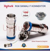 Resim Rg6 Digitürk Sıkmalı F Konnektör - 100 Adet 