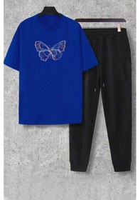 Resim Unisex Butterfly 2'li Eşofman Takımı Mavi 