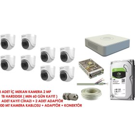 Resim Hikvision 8'li Set 2 Mp Hd Iç Kamera Sistemi 