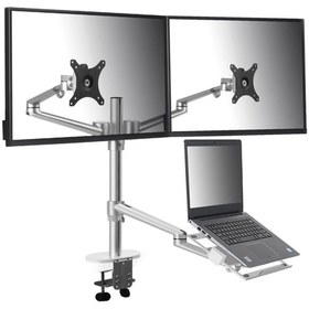 Resim Genel Markalar Std7093s 10"-27" Notebook Stand Ve Vesa Monitör Tutucu Çift Kol-gümüş Gri 