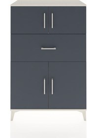 Resim Hyperion Dolap 2 Raflı Tek Çekmeceli 4 Kapaklı 88x44x134 Aytaşı-antrasit Aytası 