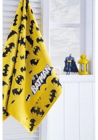 Resim Özdilek Batman Dark Lisanslı Çocuk Havlu Bornoz Seti 7/8 Yaş 43007 Sarı 