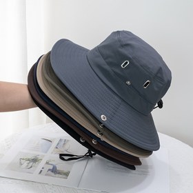 Resim Unisex Nefes Geniş Kenarli Kova Şapka - Batı Kowboy Stili ile Ayarlanabilir Kayış, Hafif ve Şık Balıkçılık, Yürüyüş, Kamp için - Siyah, Yürüyüş Ekipmanı 
