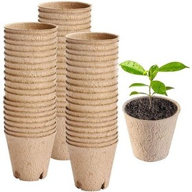 Resim 50 Paket 3.15 İnç Turba Tencereleri 20 Tags 2 Nakil Alet, Bitkiler İçin Yuvarlak Kreş Kapları 