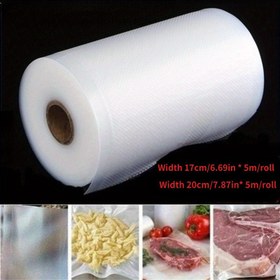 Resim 1 Rulo PE Vakumlu Gıda Saklama Torbaları, Tek Kullanımlık, Çeşitli Boyutlar (11.99/15.01/16.99/19.99/22.0/24.99/27.99 cm Genişlik) x 5.0 metre Uzunluk, Tazeliği Koruyun 