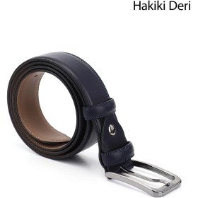 Resim Gönderi(R) Gönderi R Erkek Lacivert Antik Hakiki Deri 3,5 Cm Klasik Kemer Ddmk32413451 Lacivert 