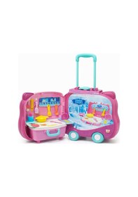 Resim Tekerlekli Oyuncak Mutfak Seti Çekçekli Valiz Mutfak Oyuncağı Kız Çocuk Twin Stars 