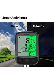 Resim TechTic Sunding Bisiklet Km Hız Göstergesi Işıklı Led Ekranlı Kronometre Derece Saat(24 Fonksiyon) 