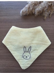 Resim Venedy S Sleepy Bunny,lamb,kitty 3lü Nakışlı Müslin Bandana Önlük Seti Çok Renkli 