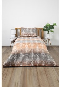 Resim Nova Lastikli Çarşaflı Tek Kişilik Nevresim Takımı - Kiremit Kiremit 