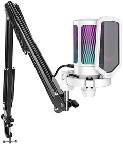 Resim Fifine Ampligame A6T Twitch - Youtuber - Gamer - Tiktok - Yayıncı USB Mikrofon Seti (Beyaz) 