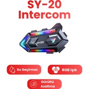 Resim SEYUTECH SY-20 Bluetooh 5.3 Motosiklet Kask Kulaklık Intercom RGB Işıklı Motorsiklet Interkom 