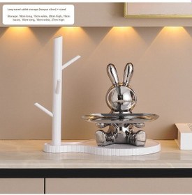 Resim Yifomall Uzay Tavşanı Anahtar Depolama Rakamı - Seramik Dekoratif Ev Aletleri, Anahtar Düzenleyici, Çıkış Kapısı Vitrini, Evlenme Hediyesi 