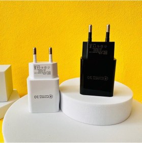 Resim Monyee Hızlı Şarj 18w Qc3.0 Usb Adaptör - Avrupa Fişli Kare Şekilli Güç Kaynağı 