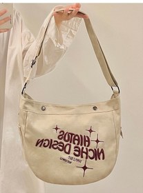 Resim Mengtuo Bahar Bayanlar Yeni Tuval Büyük Kapasiteli Tek Omuz Çapraz Açıklık Nakış Pirinç Beyaz Kırık Beyaz Jx Kırık Beyaz 