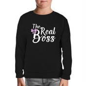 Resim The Real Boss Siyah Çocuk Sweatshirt 