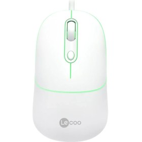 Resim Lecoo MS110 USB Kablolu 2400DPI 4 Tuşlu RGB Sessiz Click PC, Mac, Dizüstü Bilgisayar ile Uyumlu Optik Mouse Beyaz 