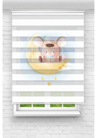 Resim Perdecizade Enxboy Ay Ve Çocuk Dijital Baskılı Zebra Perde-cocuk Odası-stor Perde Renkli 