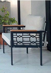 Resim Adımshos Tekli Lazer Balkon-bahçe-ofis-kafe Çay Seti Koltuk Oturma Takımı-oturma Grubu Krem 