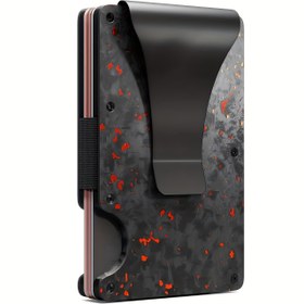 Resim Erkekler için yüksek kaliteli rastgele desenli RFID korumalı cüzdan | Metal kart tutucu ve ultra ince tasarım | Minimalist kırmızı/mavi/siyah/altın renk seçenekleri 