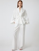 Resim Oversize Kimono Kuşaklı Geniş Uzun Kollu Cepli 