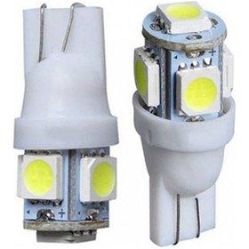 Resim T10 Led Ampul 5 Çipli Beyaz 12 Volt 