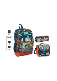 Resim Coral High Kaykay Baskılı Erkek Çocuk İlkokul Çanta Seti - USB Çı 
