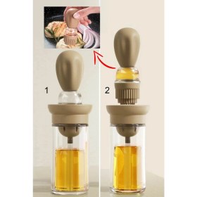 Resim Mim Life Hazneli Silikon Yağ Sos ve Yumurta Fırçası Yağ Fırçası Yağlık Silikon Fırçalı Yağdanlık 