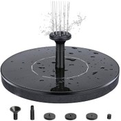 Resim Symbee Güneş Enerjili Bahçe Çeşmesi: Kuşlar İçin Yüzen Su Kaynağı, 4 Püskürtücülü, 70cm Maksimum Basma Yüksekliği, Siyah 