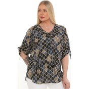 Resim Lady Majestic Viskon Büyük Beden Bluz Vizon 