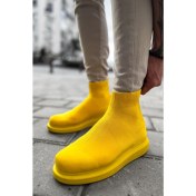 Resim pabucmarketi Düz Triko Erkek Sneaker Bot Sarı 