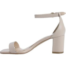 Resim Poletto Hakiki Deri Nohut Sandalet Topuklu 1918 33-2055 Nohut Bej 