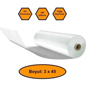 Resim 160 Micron Naylon Örtü, Şeffaf Su Geçirmez Naylon, 3X45 Metre 