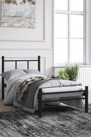 Resim Defne Metal Karyola - Siyah / 90x190 