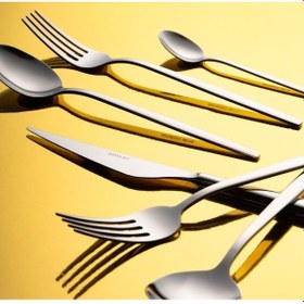 Resim Emsan Evelyn 72 Parça Lüks Kutulu Çatal Kaşık Bıçak Takımı Platin 