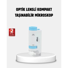 Resim Zero Land Drnds Taşınabilir Eğitim Mikroskobu 80X-200X LED Işıklı ve Darbeye Dalı 