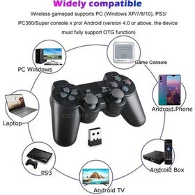 Resim Createtech 2 Adet Black-2.4g Kablosuz Gamepad Ps3/tv Kutusu/android Telefon Pc Joystick Süper Konsol X Pro Oyun Denetleyicisi Ps3 Aksesuarları 