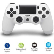 Resim Ps4-pc-android Box-android-ıos Telefon Tablet Uyumlu Titreşimli Bluetooth Oyun Kolu Beyaz 